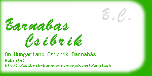 barnabas csibrik business card